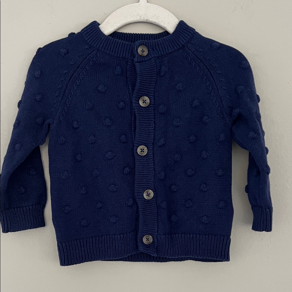 Cat & Jack Navy Bobble Cardigan 6-9M